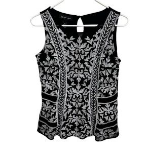 INC International Concepts Embroidered Knit Peplum Blouse